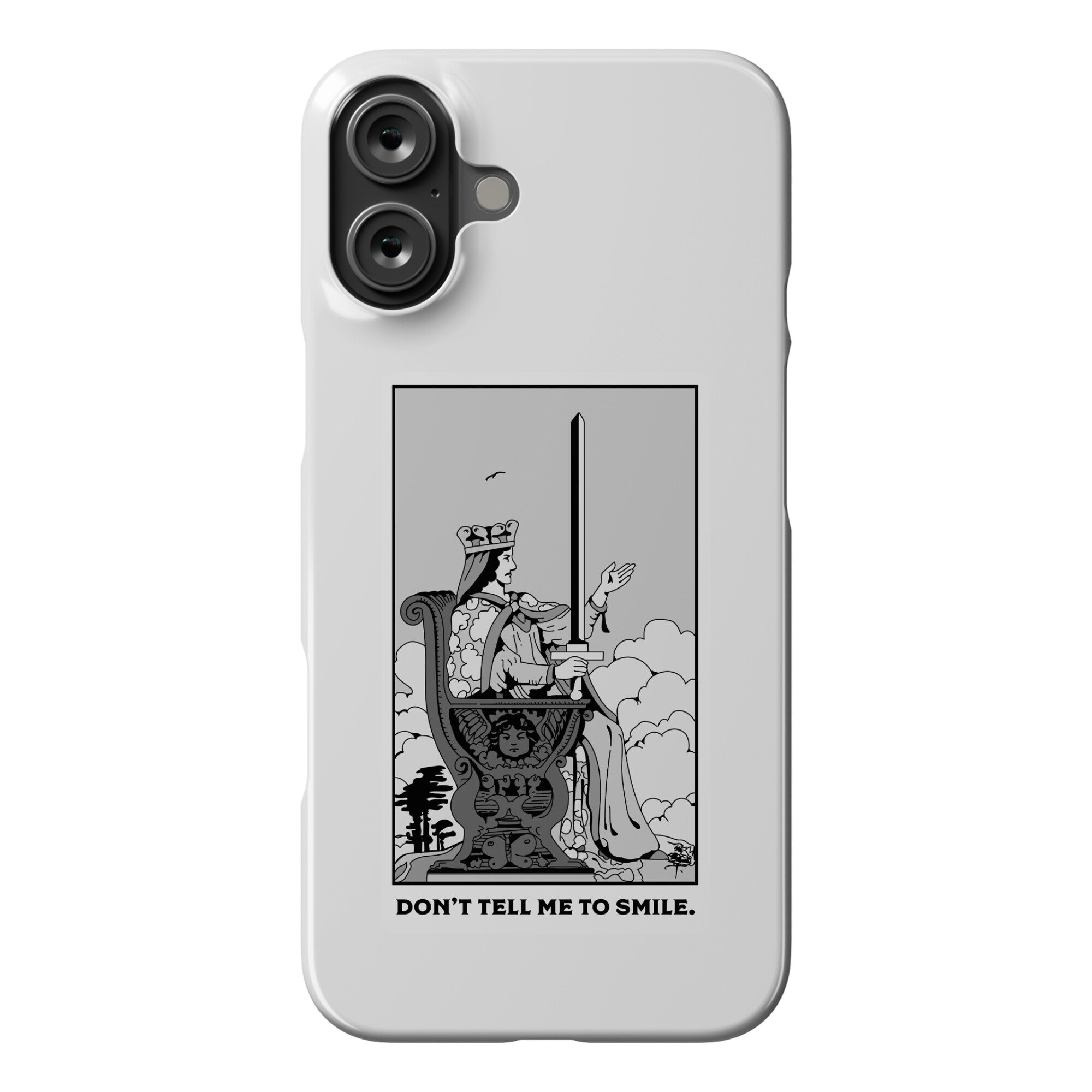 Don't Tell Me To Smile (Queen Of Swords Tarot) Phone Case